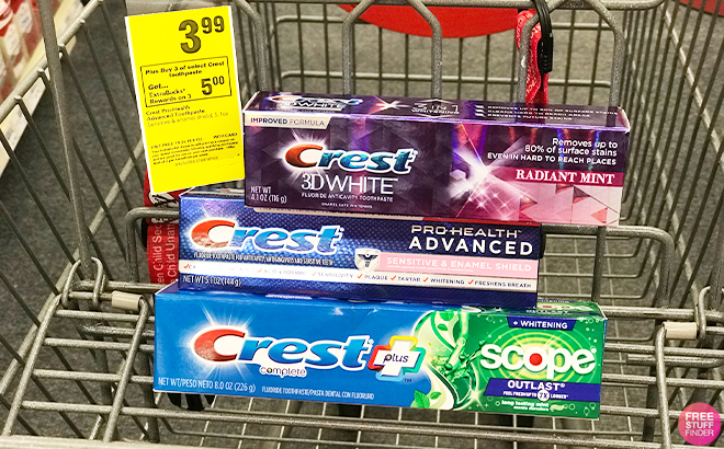 Crest Toothpaste on a Cart