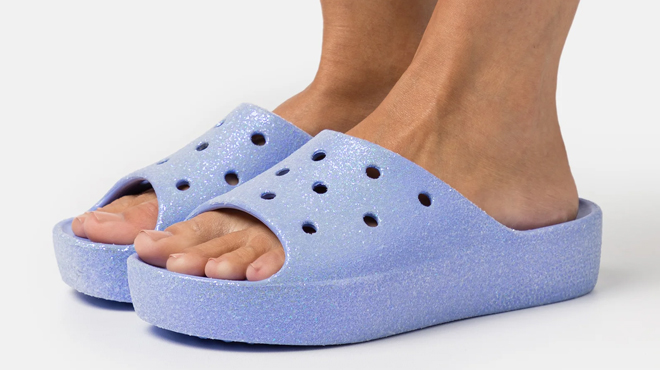 Crocs Classic Platform Glitter Slide