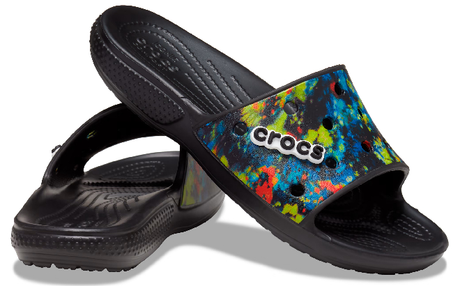 Crocs Classic Tie Dye Graphic Slides