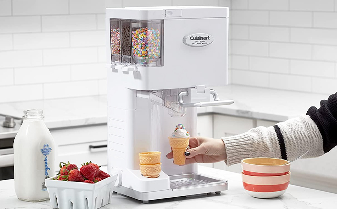 Cuisinart Mix It In Soft Serve 1 5 qt Ice Cream Maker with Woman