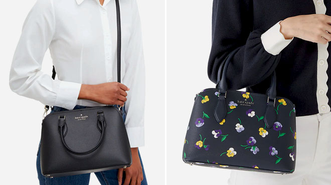 Darcy Small Satchels in Black and Blazer Blue Multi
