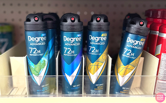 Degree Mens Deodorant Dry Spray 3 8 Ounce on shelf