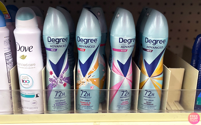 Degree Womens Deodorant Dry Spray 3 8 Ounce on shelf