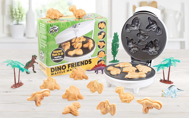 Dinosaur Mini Waffle Maker 5 Different Shaped Dinos in Minutes