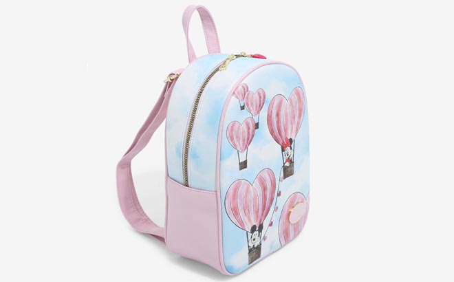 Disney Mickey and Minnie Mouse Backpack Side View Angle Disney Mickey and Minnie Mouse Backpack Side View Angle