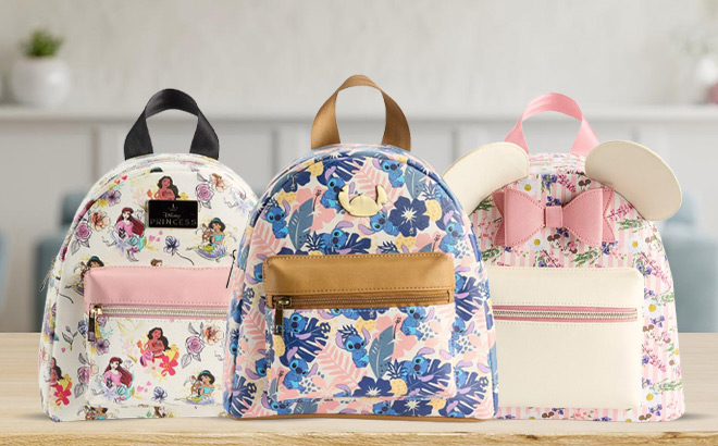 Disney Mini Backpacks on Tabletop