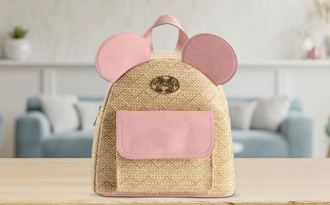 Disneys Mickey Minnie Mouse Mini Backpack on a Tabletop