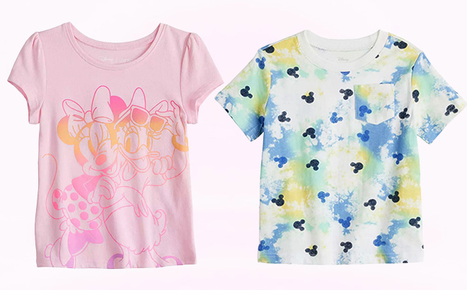 Disneys Minnie Mouse Toddler Girl Graphic Tee and Mickey Mouse Toddler Boy Logos Pocket Tee Disneys Minnie Mouse Toddler Girl Graphic Tee and Mickey Mouse Toddler Boy Logos Pocket Tee