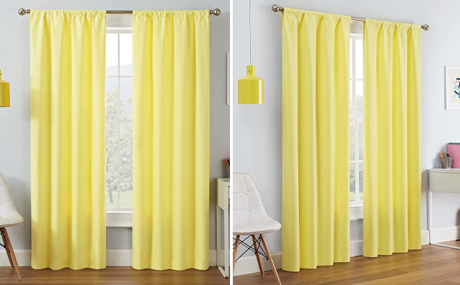 Eclipse Kendall Modern Blackout Thermal Rod Pocket Window Curtain