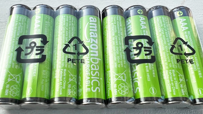 Eight Amazon Basics AAA Rechargeable Batteries