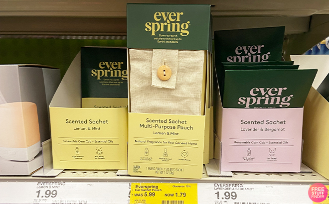 Ever Spring Car Scented Sachet Pouch On a Shelf