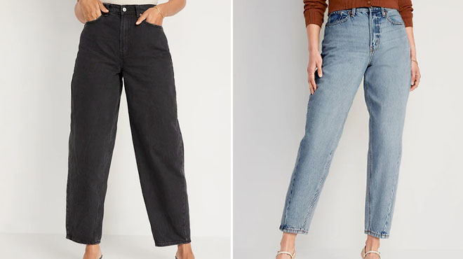 Extra High Waisted Non Stretch Black Balloon Ankle Jean and Extra High Waisted Non Stretch Balloon Jeans for Women 1 Extra High Waisted Non Stretch Black Balloon Ankle Jean and Extra High Waisted Non Stretch Balloon Jeans for Women 1