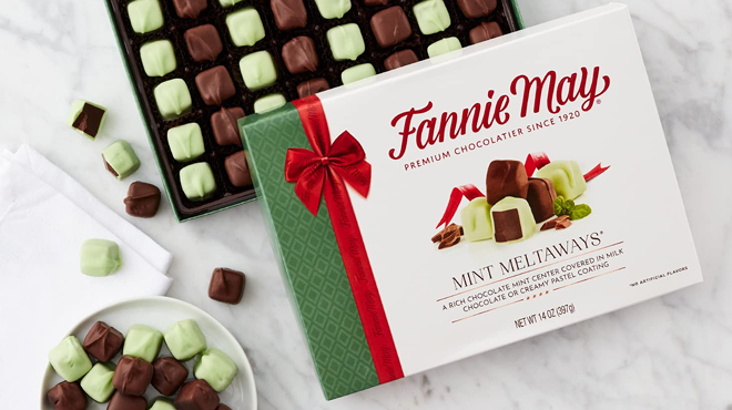 Fannie May Mint Milk Chocolate Candy 14 Ounce Box