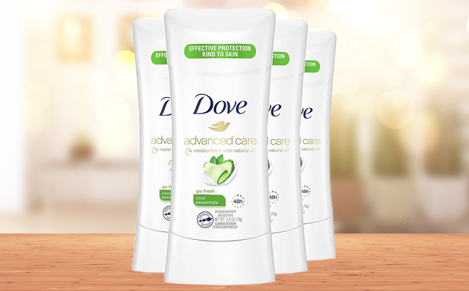 Four Counts of Dove Antiperspirant Deodorant