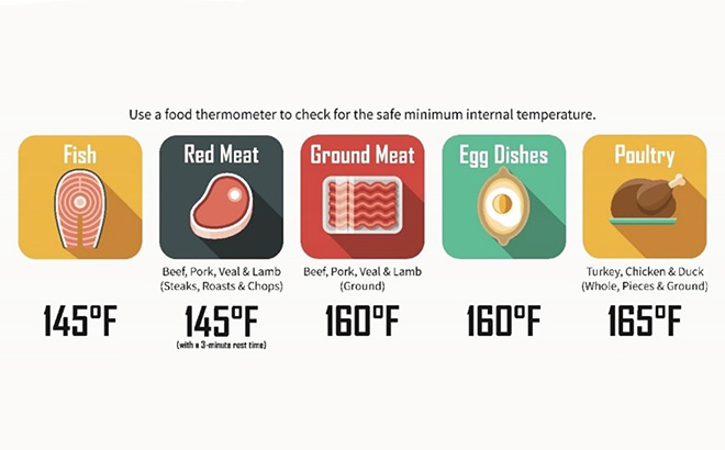 Free Internal Cooking Temperatures Fridge Magnet
