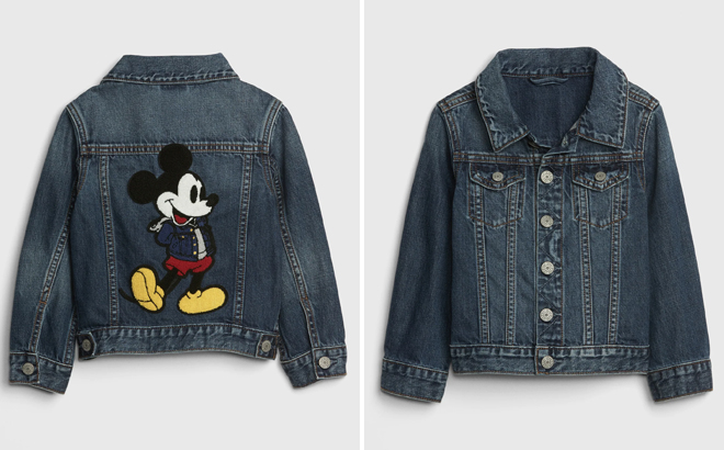 GAP Disney Mickey Mouse Denim Icon Jacket With Washwell