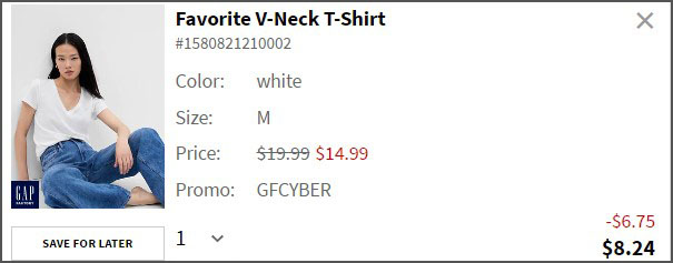 GAP Factory Favorite V Neck T Shirt Checkout