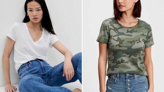 GAP Factory Favorite V Neck T Shirt and Favorite Crewneck T Shirt GAP Factory Favorite V Neck T Shirt and Favorite Crewneck T Shirt