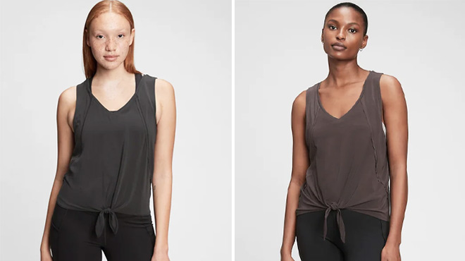 GAP V Neck Knot Front Womens Tank Top GAP V Neck Knot Front Womens Tank Top