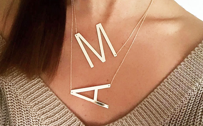 Gold Plated Initial Necklace Gold Plated Initial Necklace