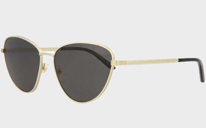 Gucci Goldtone Dark Gray Cat Eye Sunglasses