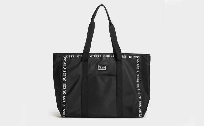 Guess Factory Classic Logo Tote on a Gray Background