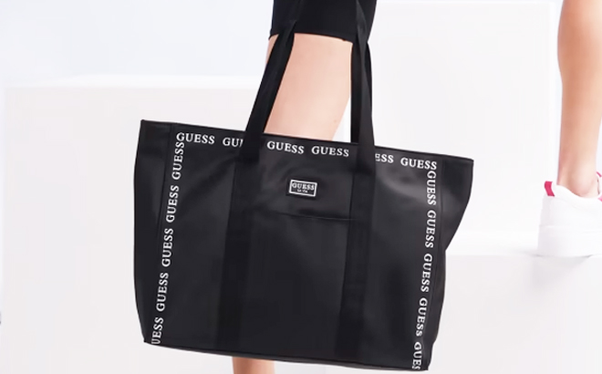 Guess Factory Classic Logo Tote with Woman