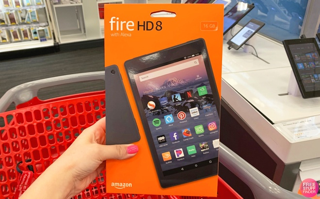 Hand Holding Amazon Fire HD 8 Tablet