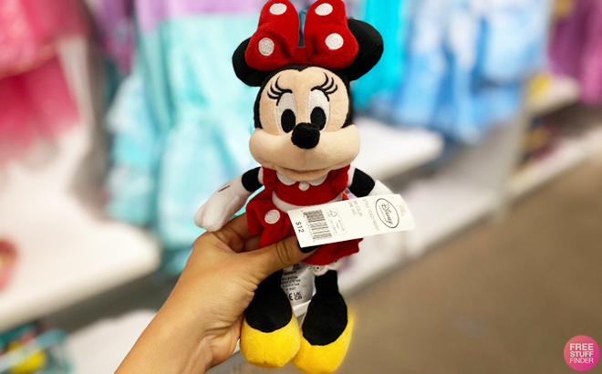 Hand Holding Disney Minnie Mouse Mini Plush