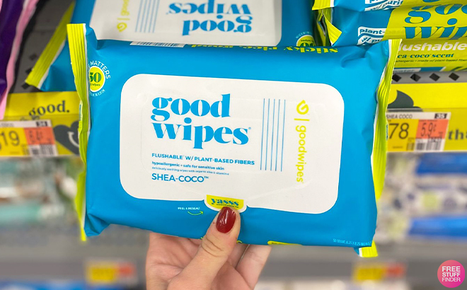 Hand Holding Goodwipes 50 Count Wipes at Walmart