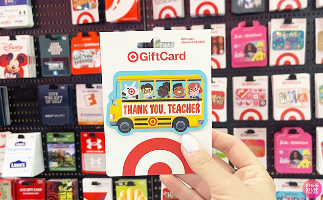 Hand Holding Teacher Gift Card at Target