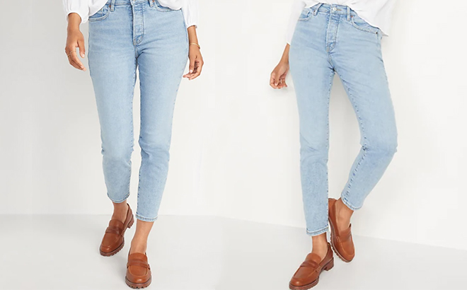 High Waisted OG Straight Button Stretch Jeans