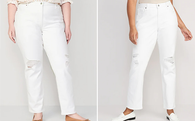 High Waisted OG Straight White Wash Ripped Jeans High Waisted OG Straight White Wash Ripped Jeans