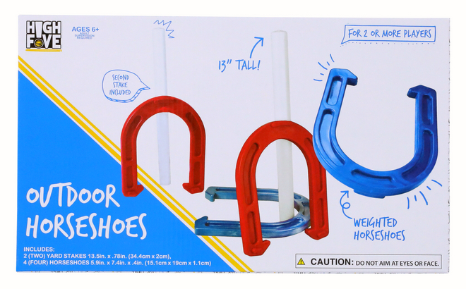 High five horseshoes outdoor game set