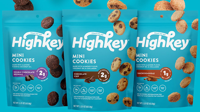 HighKey Sugar Free Cookies Variety Pack on Blue Background