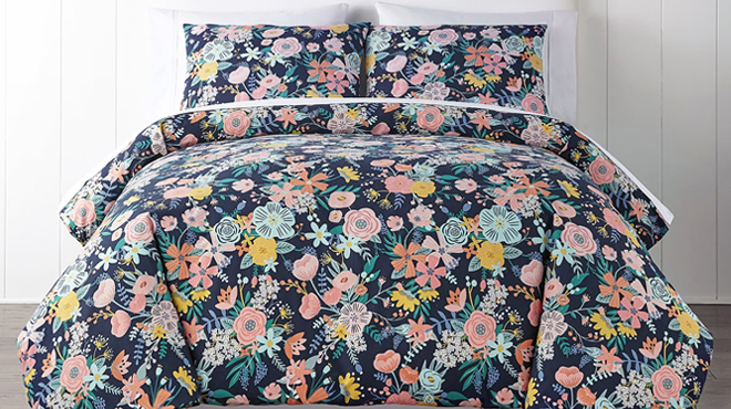 Home Expressions 3 Piece Twin Duvet Cover Set in Floral Design 1