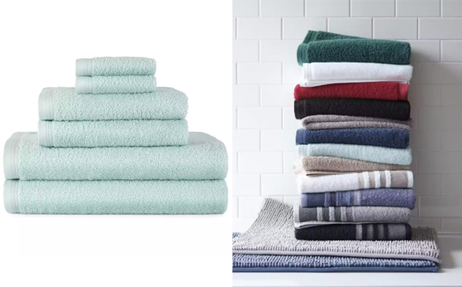 Home Expressions 6 Pack Solid Bath Towel