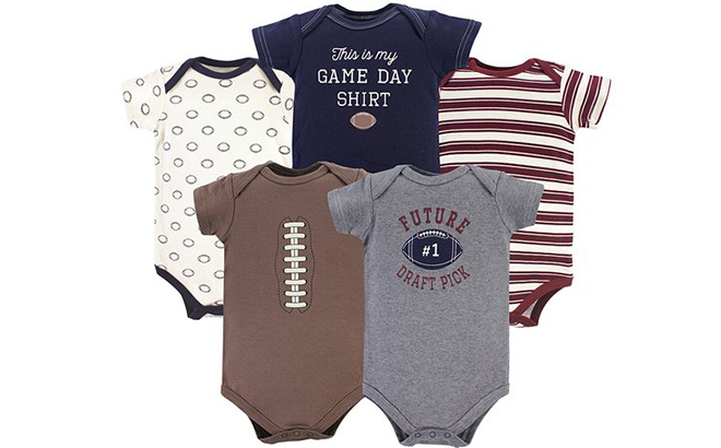Hudson Baby Brown Navy Game Day Bodysuit Set