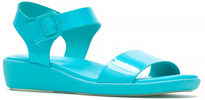 Hush Puppies Brite Jells Wedge Sandal in Light Blue Color