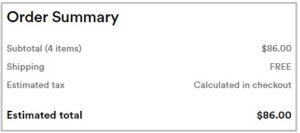Kate Spade Order Summary