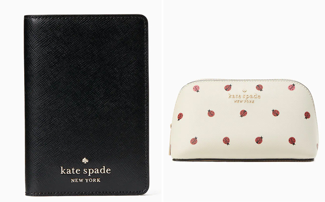 Kate Spade Passport Holder And Cosmetic Bag