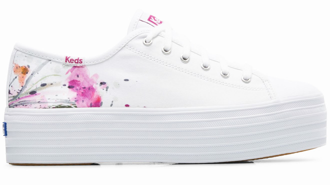 Keds Womens Triple Up Canvas Painterly Floral Shoes