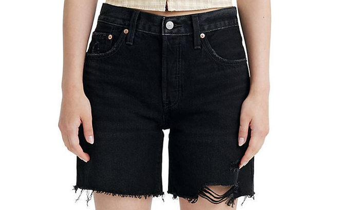 Levis Womens 501 Frayed Jean Shorts Levis Womens 501 Frayed Jean Shorts