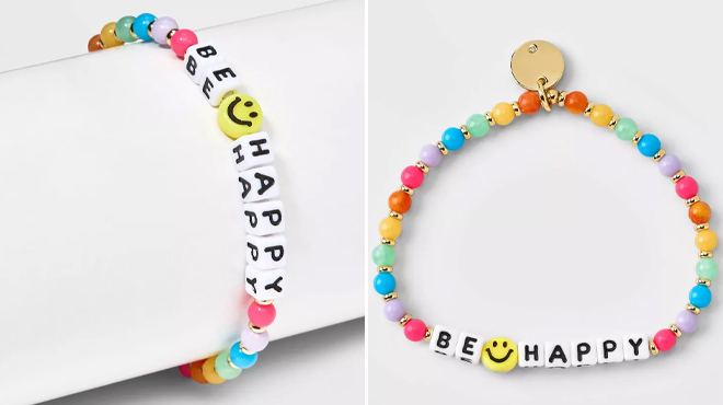 Little Words Project Be Happy Beaded Bracelets