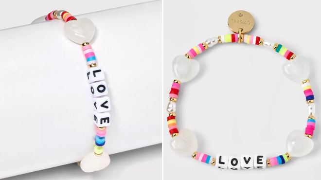 Little Words Project Love with Hearts Stretch Bracelets