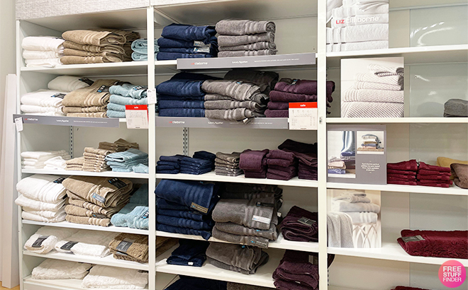 Liz Claiborne Luxury Egyptian Cotton Loops Bath Towels on Shelves at JCPenney