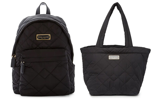 Marc Jacobs Quilted Nylon School Backpack and Quilted Medium Tote Bag