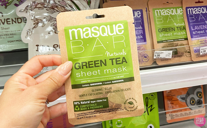 Masque Bar Naturals Green Tea Retinol Face Sheet Mask