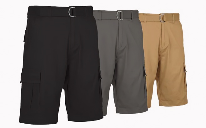 3 Pack Men’s Cotton Cargo Shorts with Pockets 🇬🇧