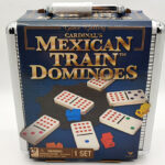 Mexican Train Dominoes Set Tile Board Game in Aluminum Carry Case